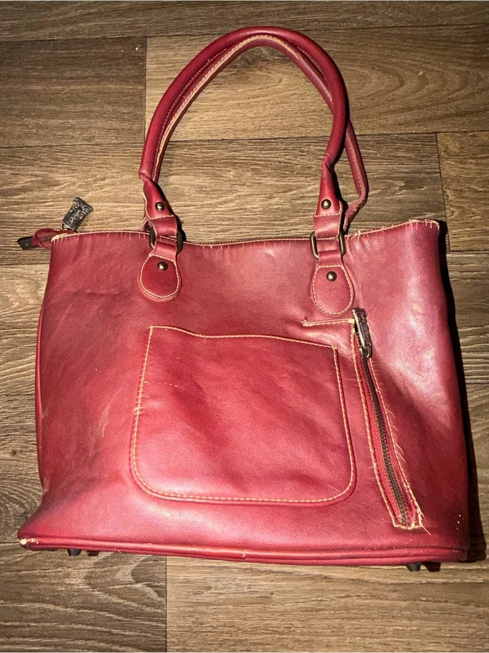 Montana West Trinity Ranch Red Floral Tooled Concealed Carry Handbag